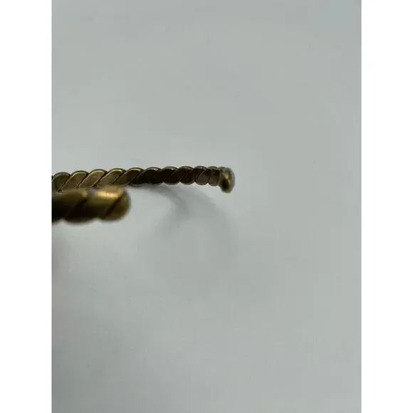 Brass Bracelet Jewelry Wrist Small Rope Patina Gold Tone - Picture 3 of 5